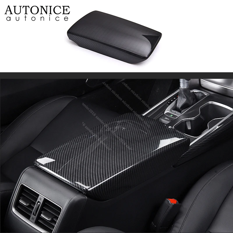 

Carbon fiber color or chrome ABS Auto Center Armrest Box DecorateTop Fit For Honda Accord 2018