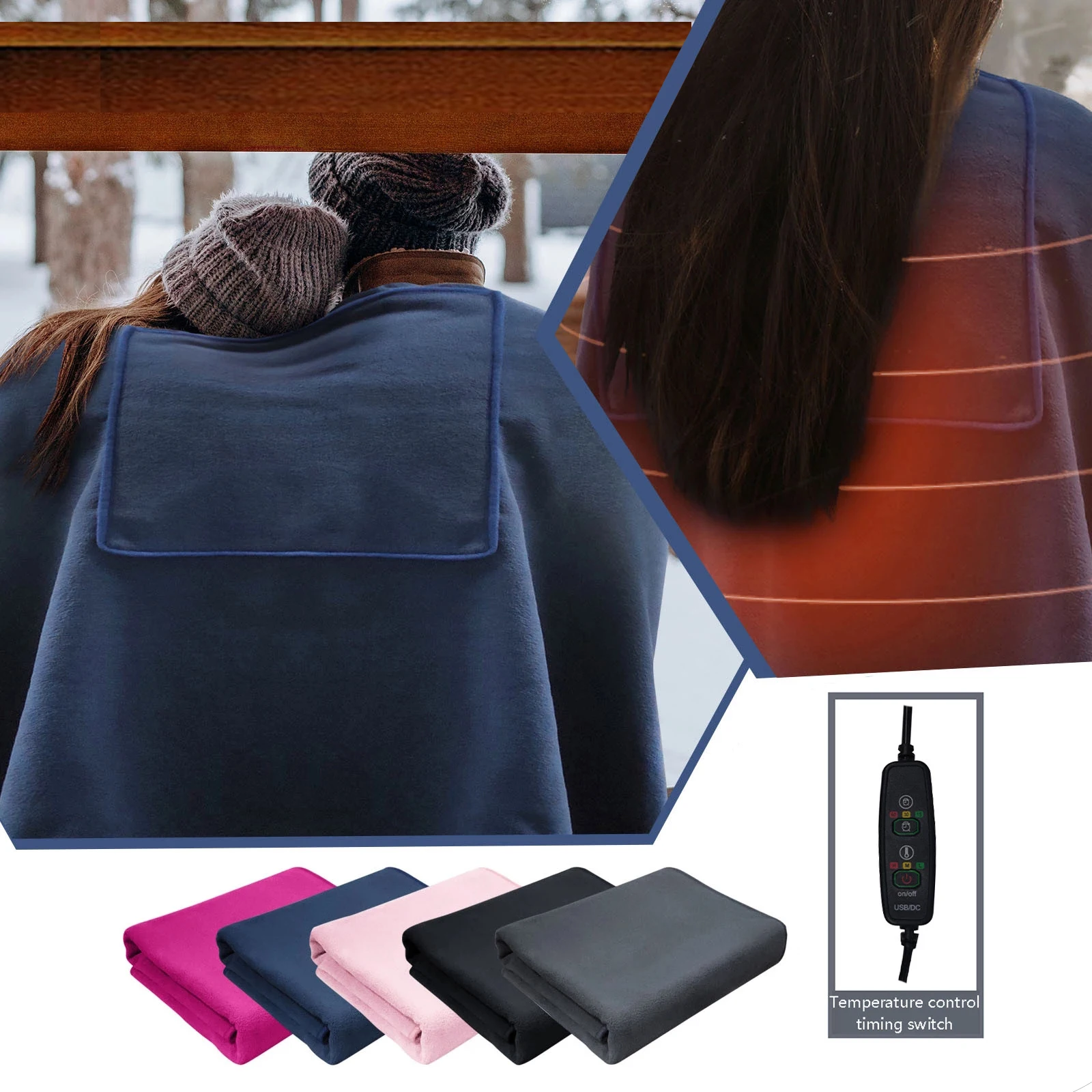 

5V Single Layer Heating Blanket Usb Multi-purpose Electric Blanket To Keep Warm Shawl Skirt Cover Leg Blanket Temperature Contro