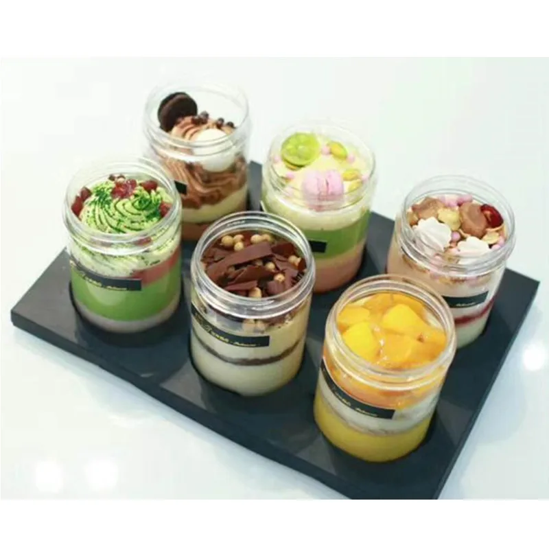 

20pcs Transparent cake mousse pastry plastic jar favors Tiramisu box ice cream yogurt dessert cups snack and cold drink bottle