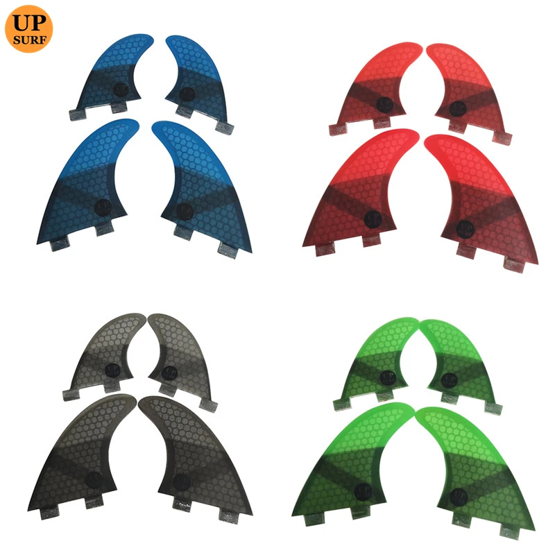 Upsurf-aleta de fibra de panal para tabla de surf, doble pestaña, 4 colores, M + GL