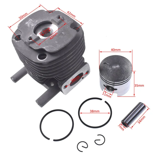 

40MM B45 CYLINDER KIT FITS SHINDAIWA RC45 BP45 GP450 DYB454 WEEDEATER BRUSHCUTTER