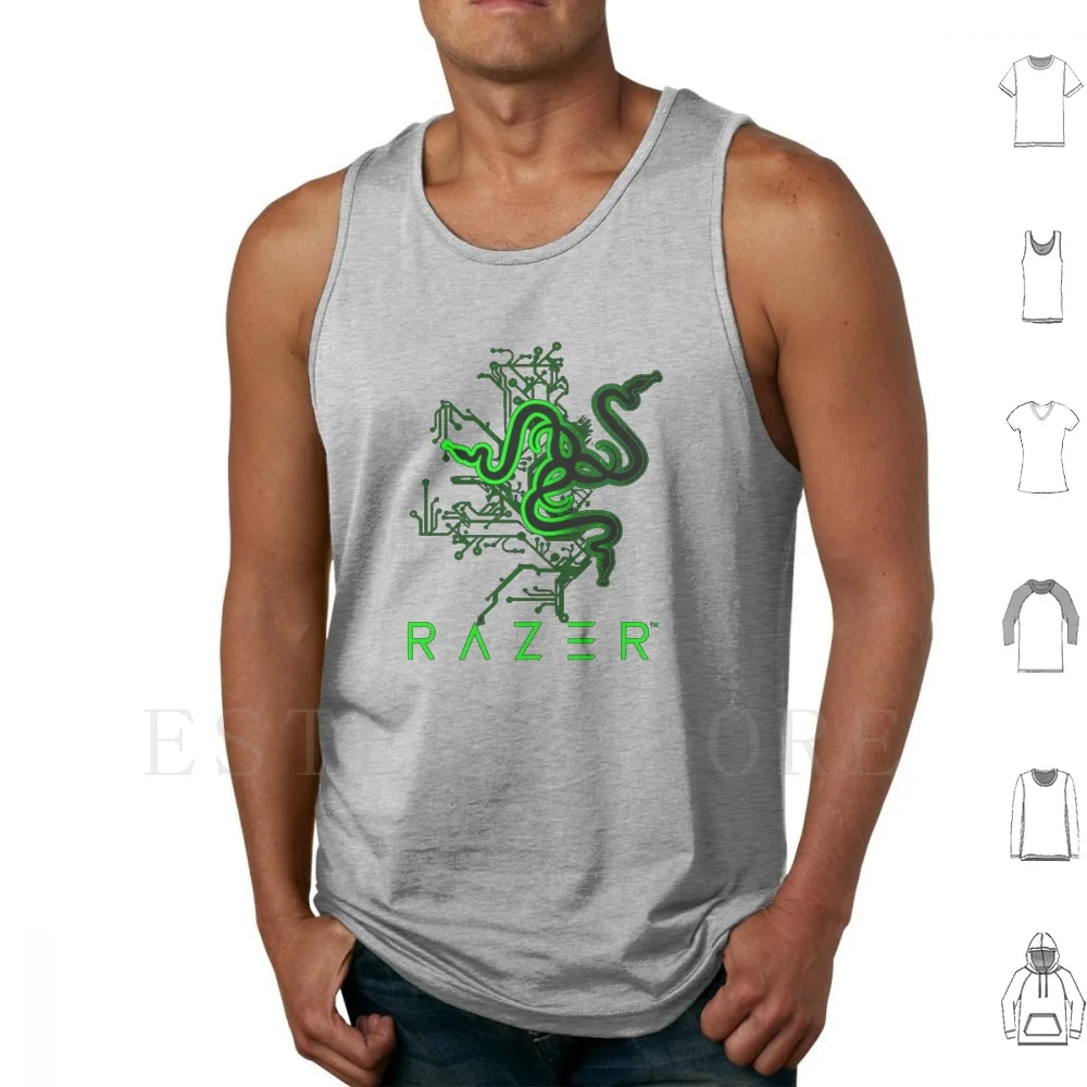 Razer Circuit Black Tank Tops Vest Game Gaming Razer Helmet Gamer Printed Circuit Board