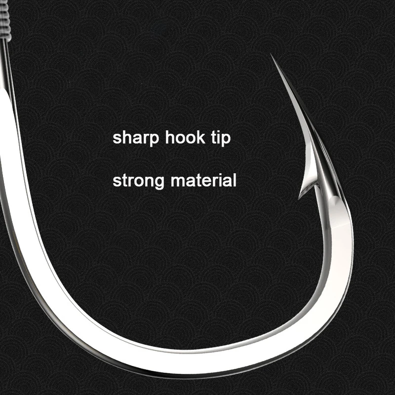 10 Paar Angelhaken mit Tippet 45cm Schnurset aus Kohlenstoffstahl Doppel-Angelschnurhaken mit Widerhaken für Karpfenangeln – Detail 5