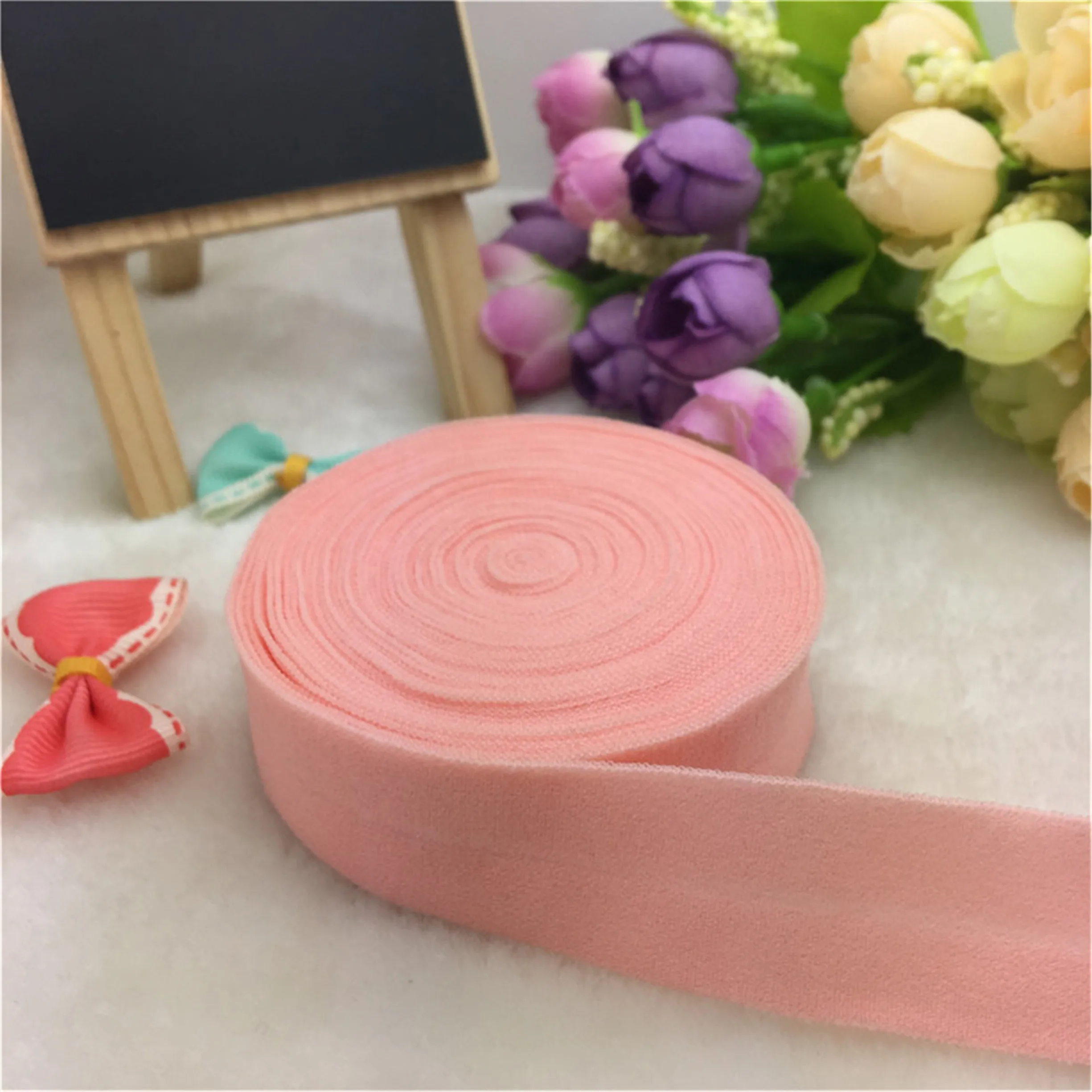 

Hot 3/5/10 yards 20MM 3/4" Light Pink Multirole fold over elastic Spandex Satin Band DIY