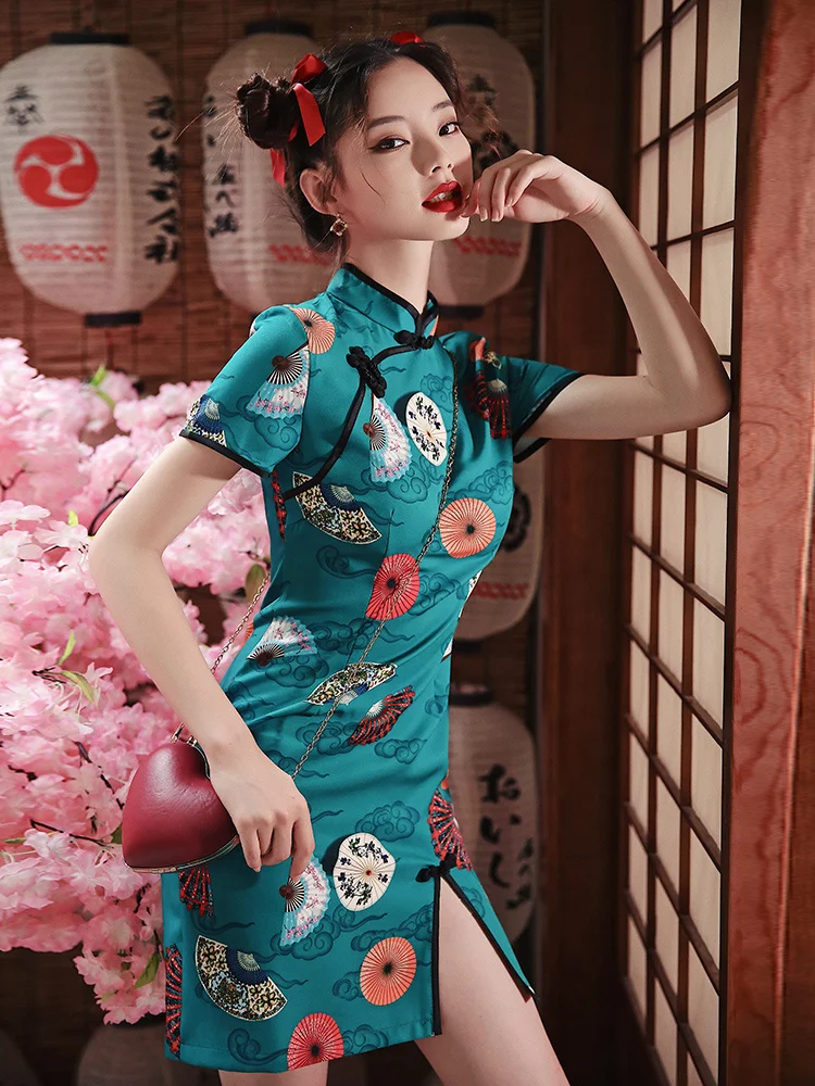 

Qipao Modern Chinese Dress Girl Fashion Stretch Vintage Cheongsam Women Traditional Robe Orientale Vestido Chino China Style New