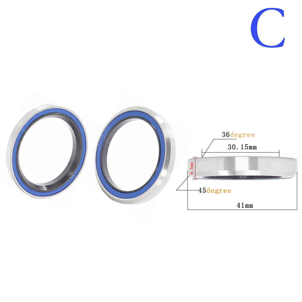 1PC Bike Headset Bearings 27.2 38 30.15 39 41 41.8 30.2 32.7 6.5 mm ACB Road MTB Angular Contact Bicycle Bearing 36/45