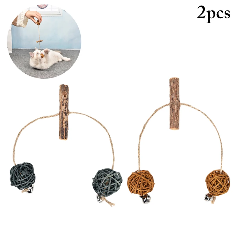 

2 шт./компл., игрушка для кошек, ротанговый мяч, колокольчик, игрушка для питомцев, креативная кошачья интерактивная игрушка для котят, премиум-товары для питомцев