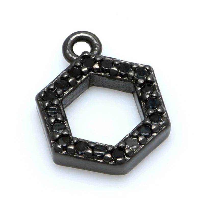 Charm Black Small Metal Lucky  Charms Accessories for Bracelet Earrings Jewelry Making 10*7mm
