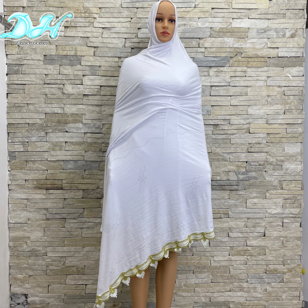 Muslim Jersey 100% Soft Cotton KASHKHA Scarf Femme Musulman Gold Diamonds Sequins Long Scarf Hijabs Hoofddoek Fashion Turbante