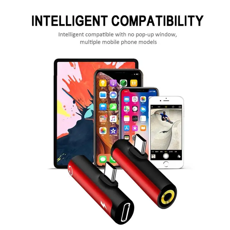 2 In 1 USB Type C Converter To 3.5mm Aux Jack Adapter USB C Charging Extension Earphone Adapter For Xiaomi 8 10 For Huawei