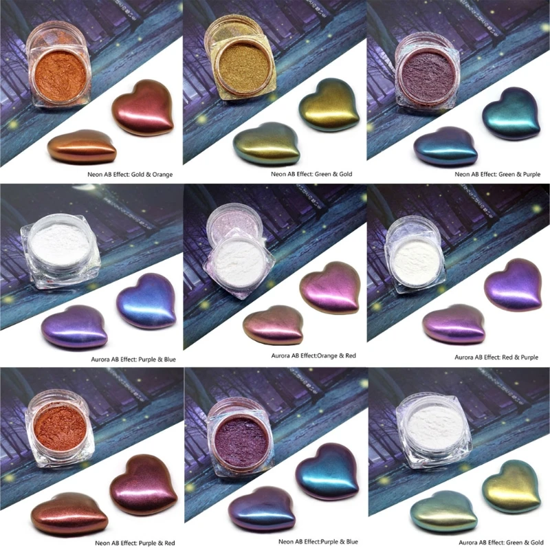 9 Colors Magic Resin Chameleons Pigment Mirror Pearl Powder Colorant Epoxy Resin Glitter Resin Jewelry Making Tool Kit