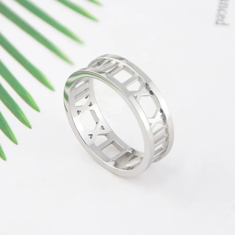 Fine Jewelry Top Quality Roman Number Ring Fashion Women Rings For Women Stainless Steel Jewelry For Girl Jewelry Wholesale