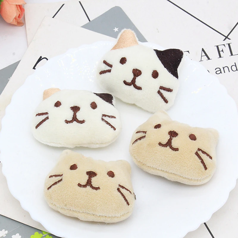 10pcs/lot 4.2*5.5cm DIY Handmade sweet cat dolls Padded Patches Appliques For Clothes Sewing Supplies DIY Hair Decoration