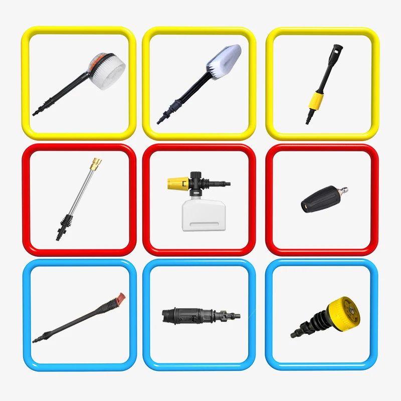 Car Washing Machine Car Wash Water Gun Accessories Extension Rod Foam Generator 45° Nozzle Rotating Round Water Brush