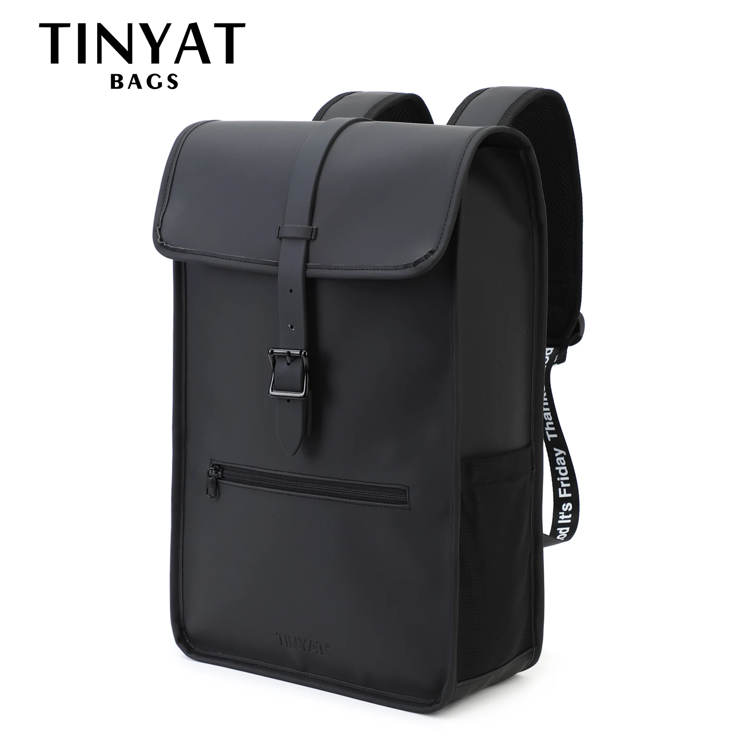 TINYAT New Men's Leather Backpack laptop Backpack for 14 15  inch Waterproof Travel Backpack for School Hiking Finshing Backpack