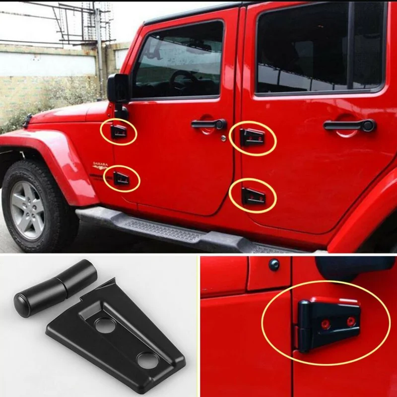 New 8pcs Black Door Hinge Cover For Jeep Wrangler 4 Door 2007 - 2016 4pcs Door Hinge Cover For Jeep Wrangler JK Unlimited 2 Door