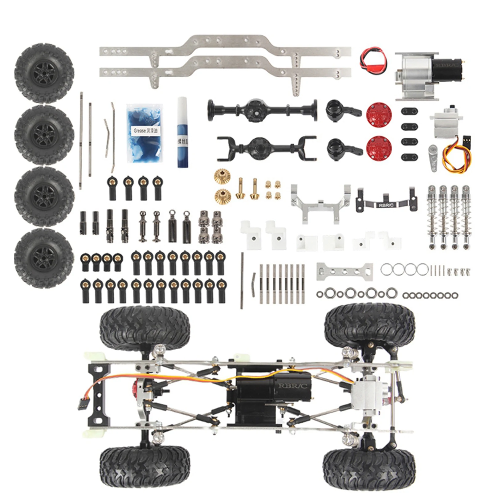 1:10 Metal RC Car Chassis Body Kit High Performance Upgrade Parts for 1/10 Scale WPL D12 RC Replacements Parts