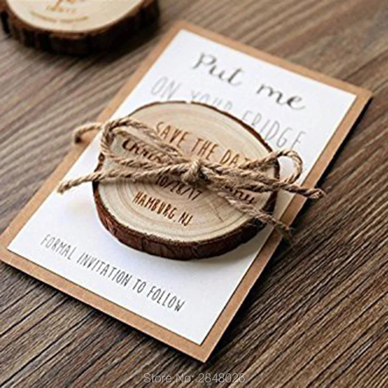 personalized Rustic wooden slices  save the date magnet, Wooden Saved the Date, Wedding baby bridal shower party favors gifts