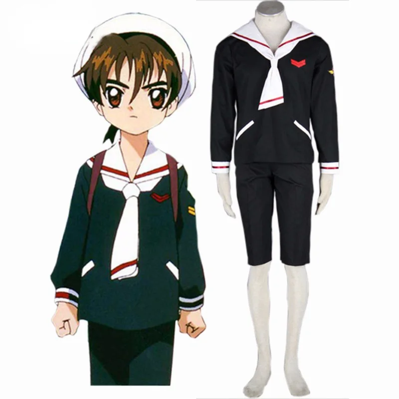 

Halloween Great Cardcaptor Sakura Anime Tomoeda Elementary Li Syaoran Winter School Uniform Halloween Cosplay Costume