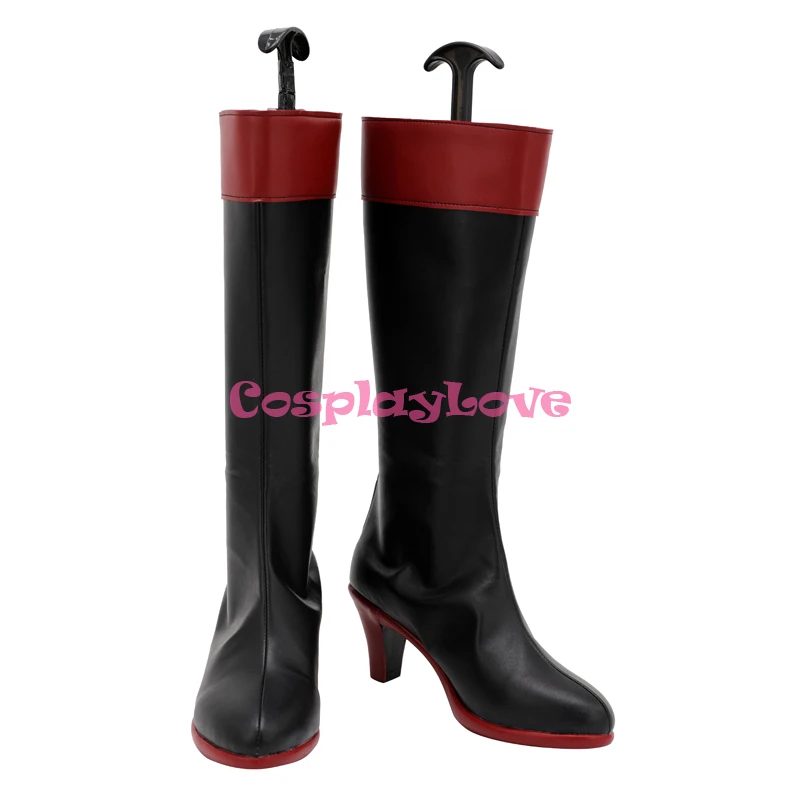 CosplayLove Ensemble Stars SAEGUSA IBARA Black Cosplay Shoes Long Boots Leather Custom Made