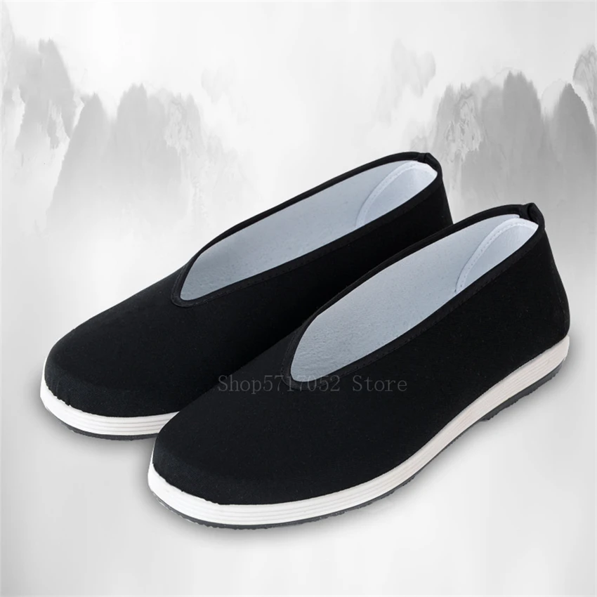 Chinese Style Traditional Beijing Shoes Men Male Kung Fu Wing Chun Soft Cotton Cloth Shoes Tang Suit Martial Art Casual Summer