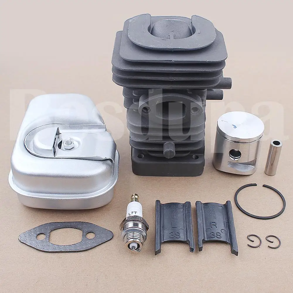 39mm Cylinder Piston Muffler Kit For Husqvarna 235 236 236E 240 240E Chainsaw 545050417, 545180843 Plastic Cylinder Spacer