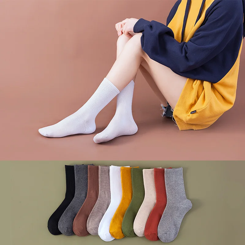 

Cute Trendy Thin Middle Tube Cotton Socks