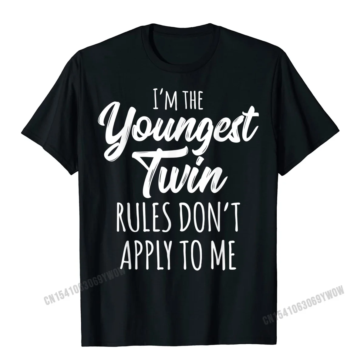 Twins Matching Shirt Birthday Gift Siblings Youngest Twin T-Shirt Men Casual Tops & Tees For Men Cotton Top T-Shirts Summer New