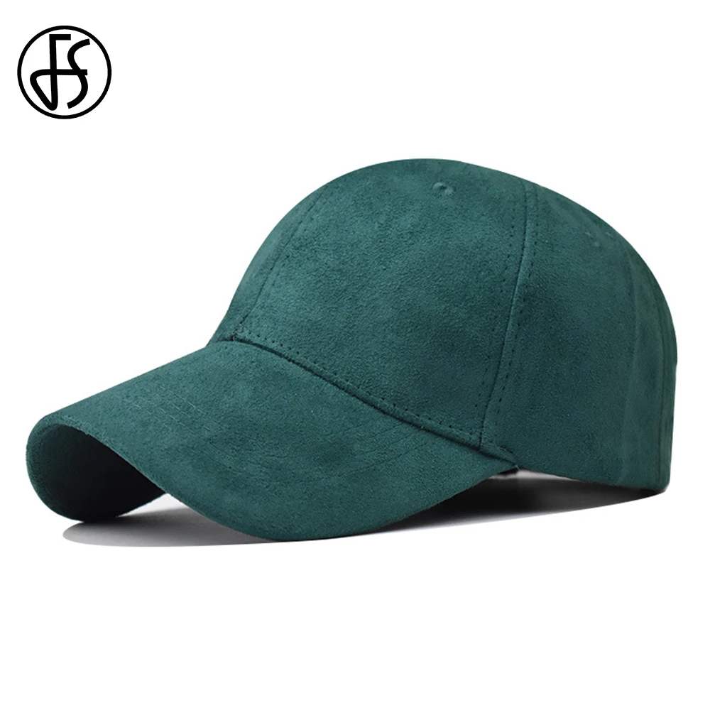 FS Warm Winter Suede Baseball Cap For Men Orange Green Luxury Brand Women Hat Windproof Curved Brim Trucker Caps Casquette Homme