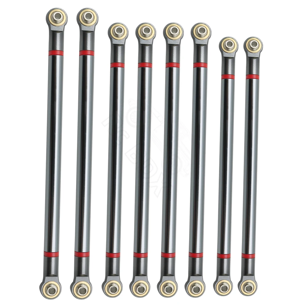 8pcs/lot Aluminum Alloy Link Rod 313MM Wheelbase for 1/10 RC Car Crawler Axial SCX10 D90