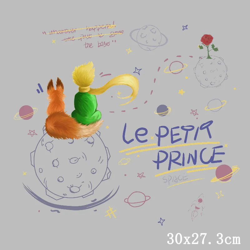 Cartoon Little Prince Clothes Patches Iron On Transfers For Clothes Applique Thermo-stickers On Clothes Anime Patch DIY Badge