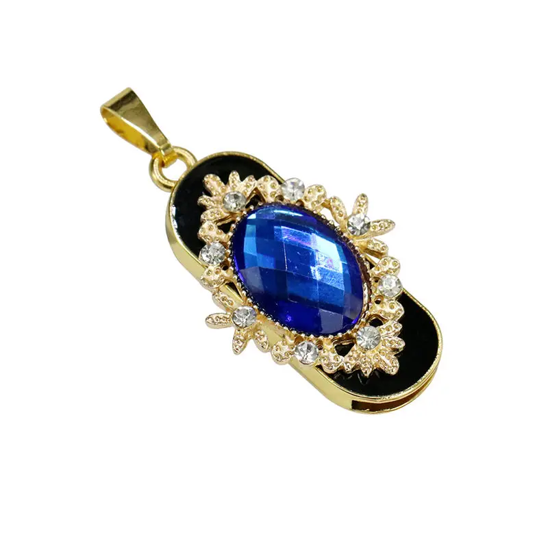 Kalung Kristal Pendrive 4GB 8G 16GB 32G 64GB Liontin Bintang Laut USB Flash Drive USB 2.0 Memori Flash Stick Pendrive Hadiah Anak Perempuan