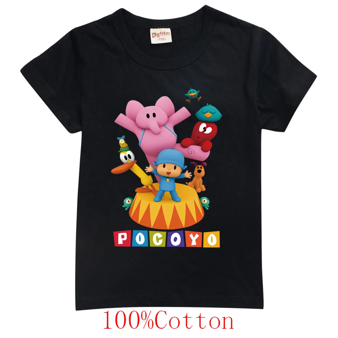 POCOYOE T Shirt Kids Summer Tops Children Funny Shirt Short Sleeve Girls Clothes Cotton Kawaii Tee Toddler Boys T-shirts 2-14Y