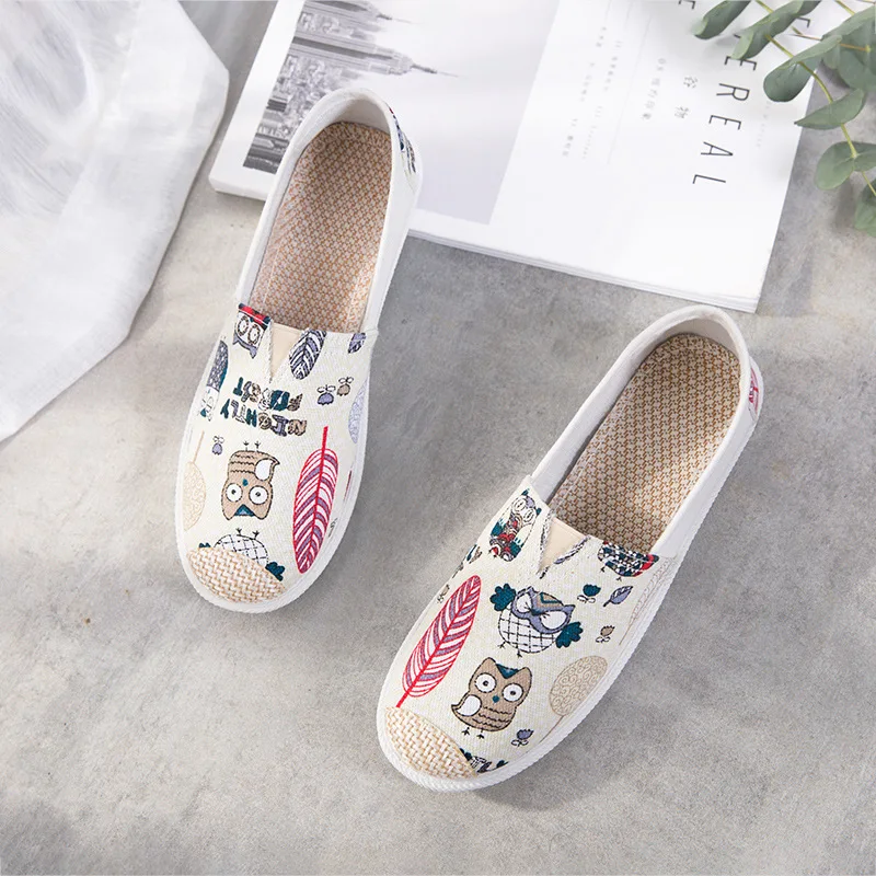 Loafer Cloth Shoes Women\'s Flat Loafers Women 2022 New Style Korean White Casual Canvas Zapatillas Mujer Espadrilles Mujer Lona