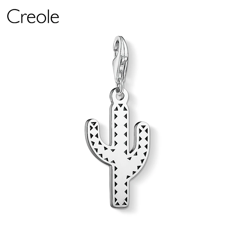 Boho Feather Moon Stars Tooth Cloverleaf Cactus Auntie Heart Cross Charm Pendant,2019 Fashion Jewelry 925 Sterling Silver Gift