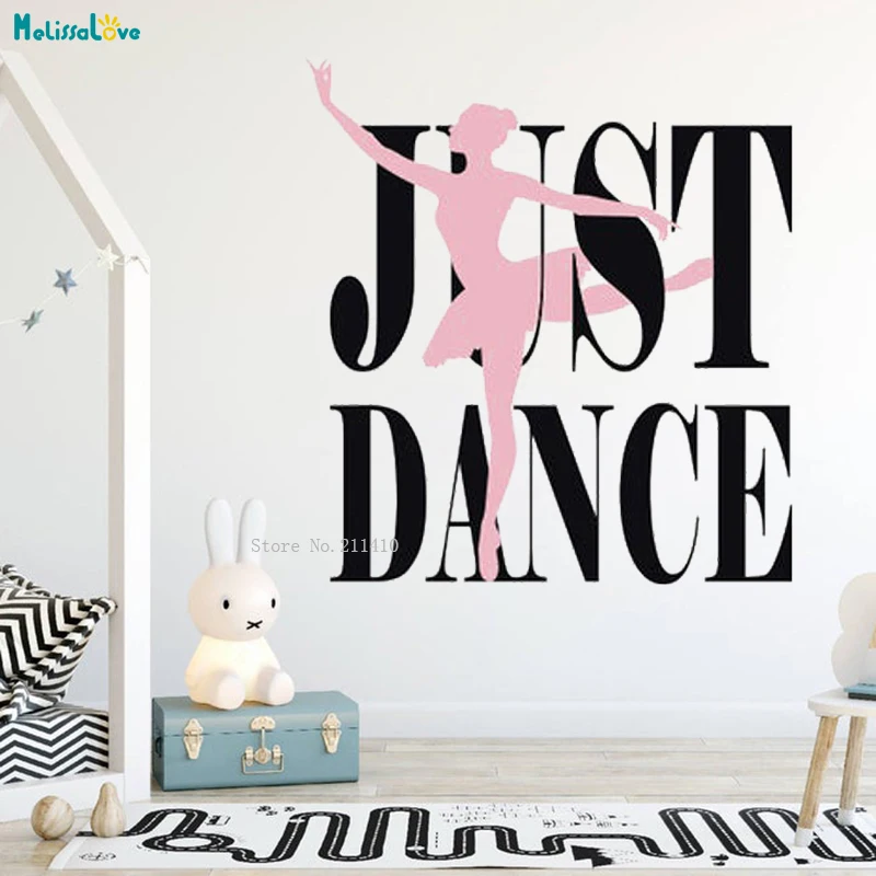 Custom Two Color Just Dance Collage Wall Sticker Girl Room Home Decor School Nursery Handmade Decals Gift YT1908