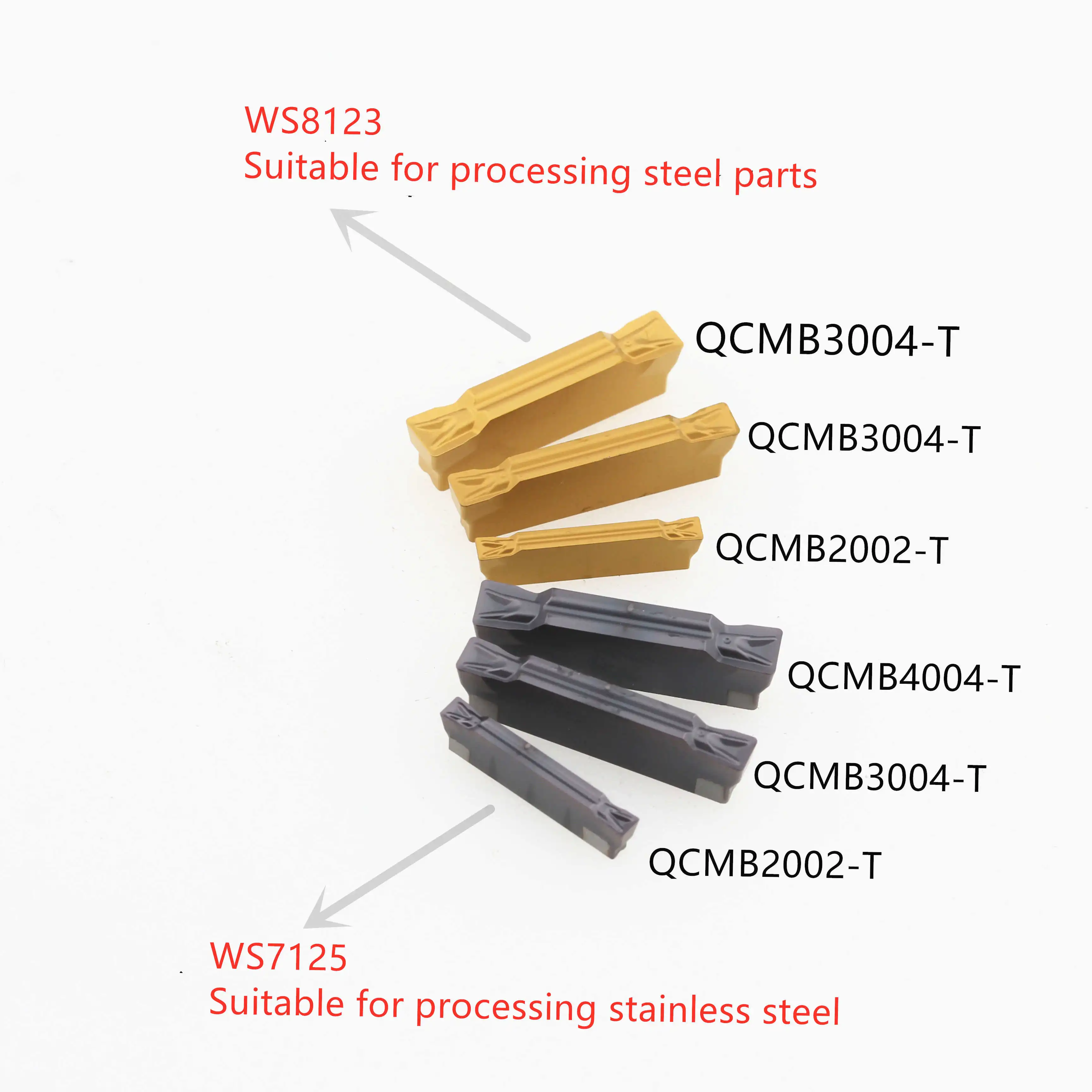 10PCS WS7125 WS8123 QCMB2002-T QCMB3004-T QCMB4004-T HARDSTONE Lathe Grooving Carbide Inserts Groove Slot Blades