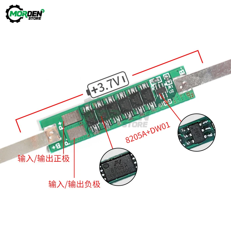 2A 3A 4.5A 6A 7.5A 9A BMS Protection Board For 1S 3.7V 18650 Li-Ion Lithium Battery 1-6MOS with Nickel strip