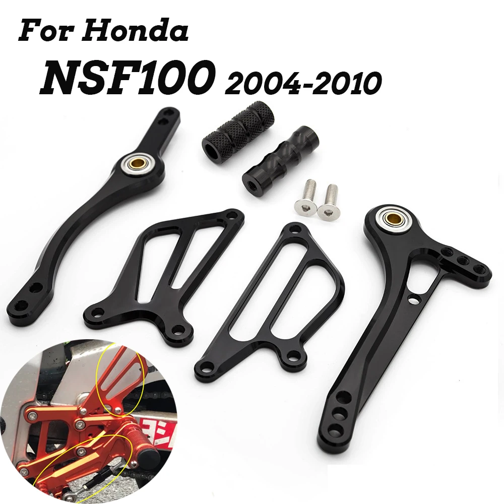 For Honda NSF100 NSR50 NSF 50 100 2004-2010 Motorcycle Rearset Foot Peg Brake Rear Gearbox Gear  Shift Shifter Lever + Wing