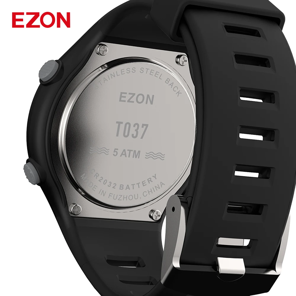 New EZON T037 Men Women Sports Wristwatch Digital Heart Rate Monitor Outdoor Running Watch Alarm Chronograph with Chest Strap