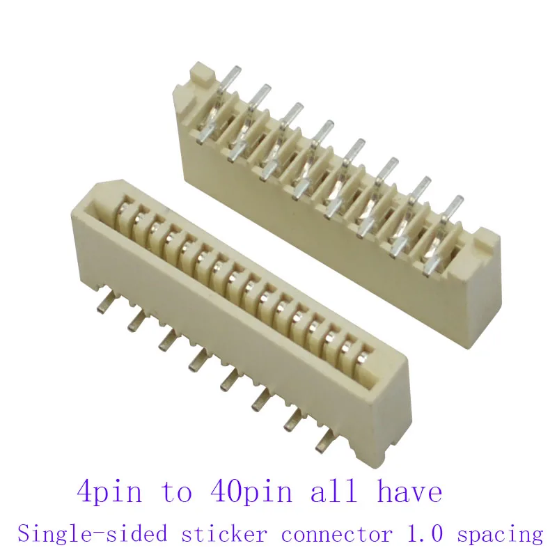 

400Pcs FPC FFC 1mm Vertical Kits each size 20pcs 4 5 6 7 8 11 12 to 40 Pin Dual Contacts Straight DIP Ribbon Flat Connector