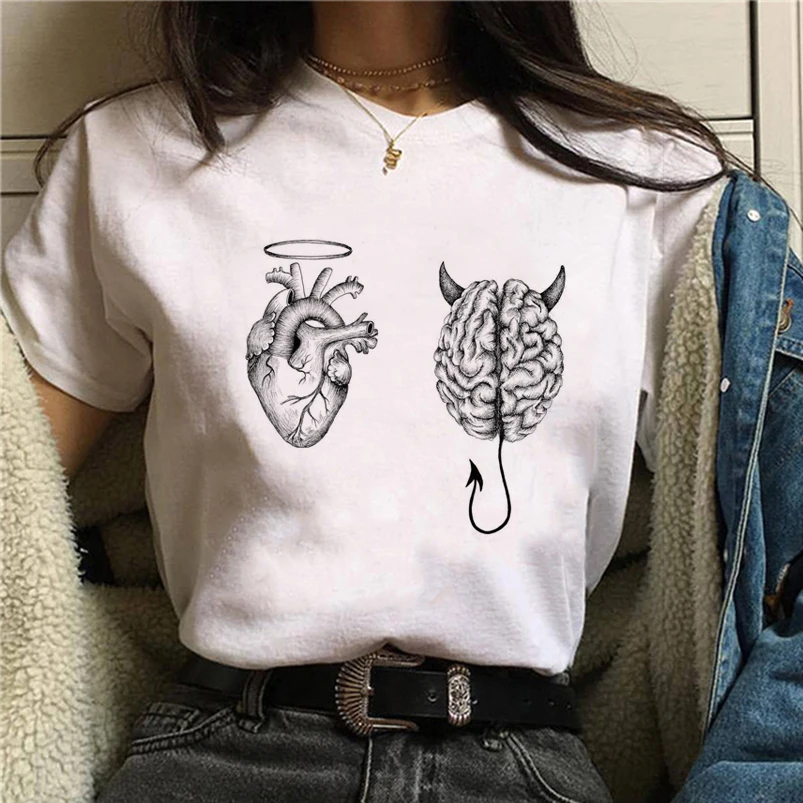 Couple T-shirt Women Short Sleeve Funny Taken Heart Love Print Loose Tees Tops Valentine Femme Shirt For Girls O-Neck Clothes