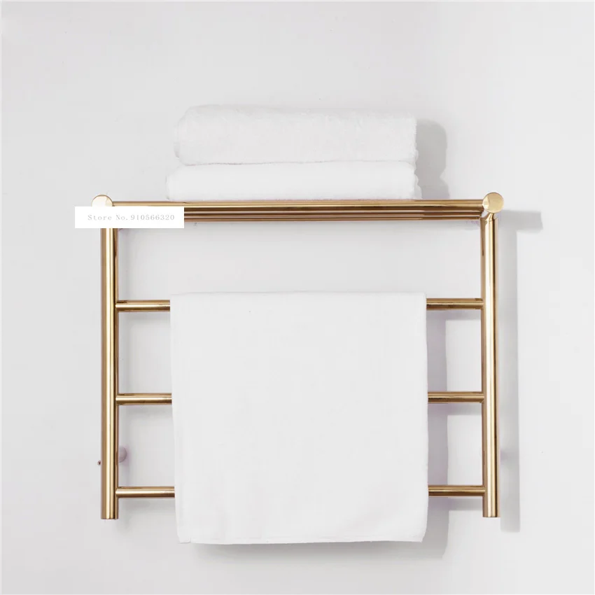 

Heated Towel Rail Wall Mounted Electric Heating Towel Drying Rack 304 Stainless Steel Towel Titanium Gold Warmer Bathroom Toilet