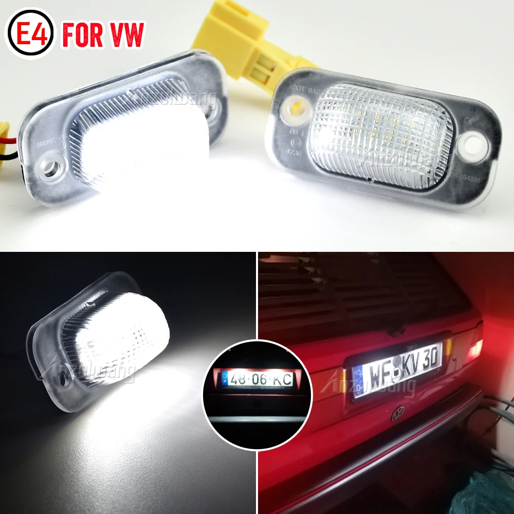 2Pcs Car LED License Number Plate Light Lamps For Seat Ibiza Cordoba Vario 6K VW Golf 3 Hatchback Cabriolet/Polo MK3 6K