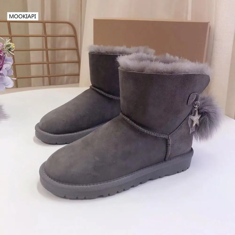 In 2019, Australia\'s top quality women\'s snow boots, real sheepskin, 100% natural wool, fashion lace women\'s shoes, free delivery