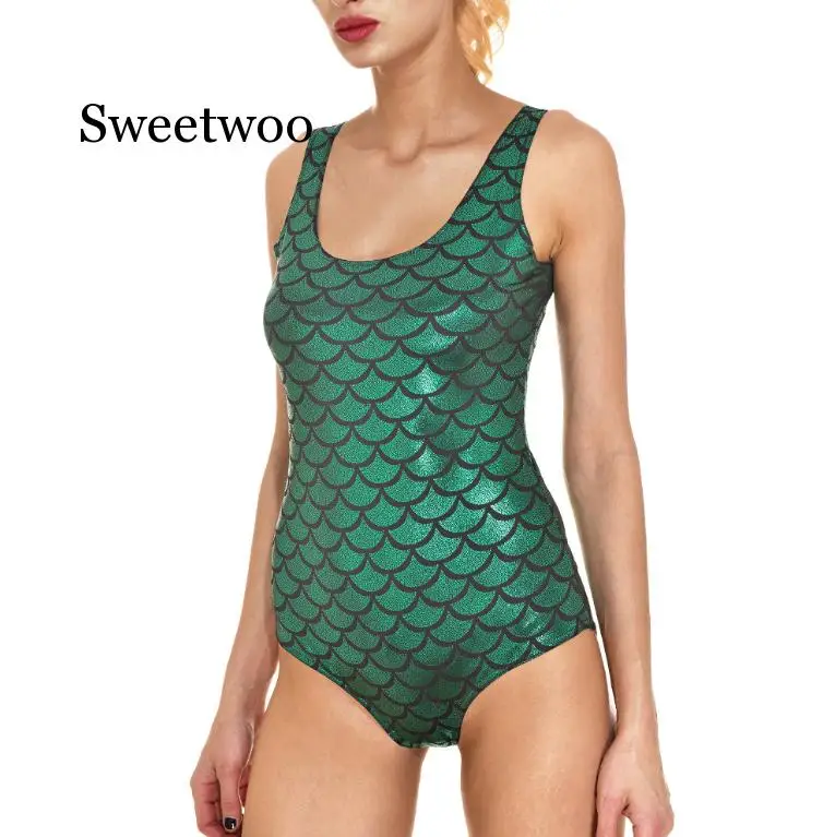 SWEETWOO 2020 Women's European and American Fashion Personalized Fish Scale One-Piece Swimsuit