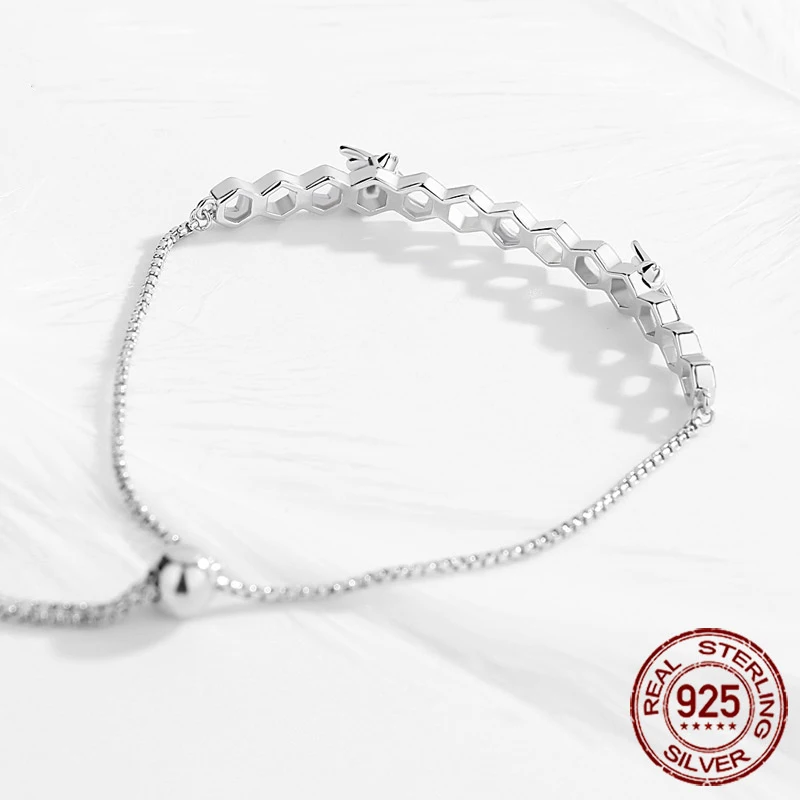 TONGZHE Charm Couple Bracelet 925 Sterling Silver Beads Men Bracelet Jewelry CZ Heart Luxury Honey Bee Bracelets For Women Sale