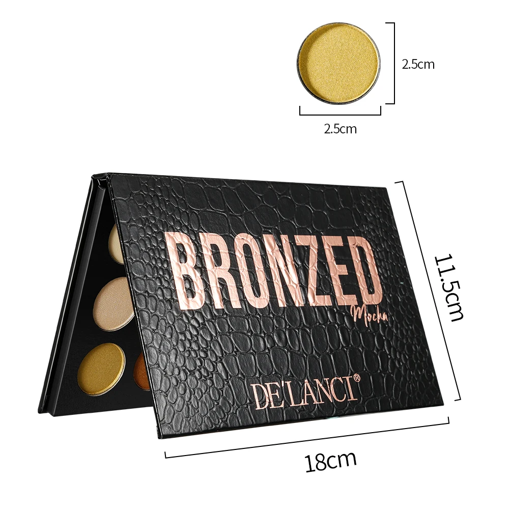 DE\'LANCI 15 Colors Naked Eyeshadow Palette Matte Shimmer Professional Nude Eyeshadow Pallete Warm Natural Bronze Eye Makeup Kit