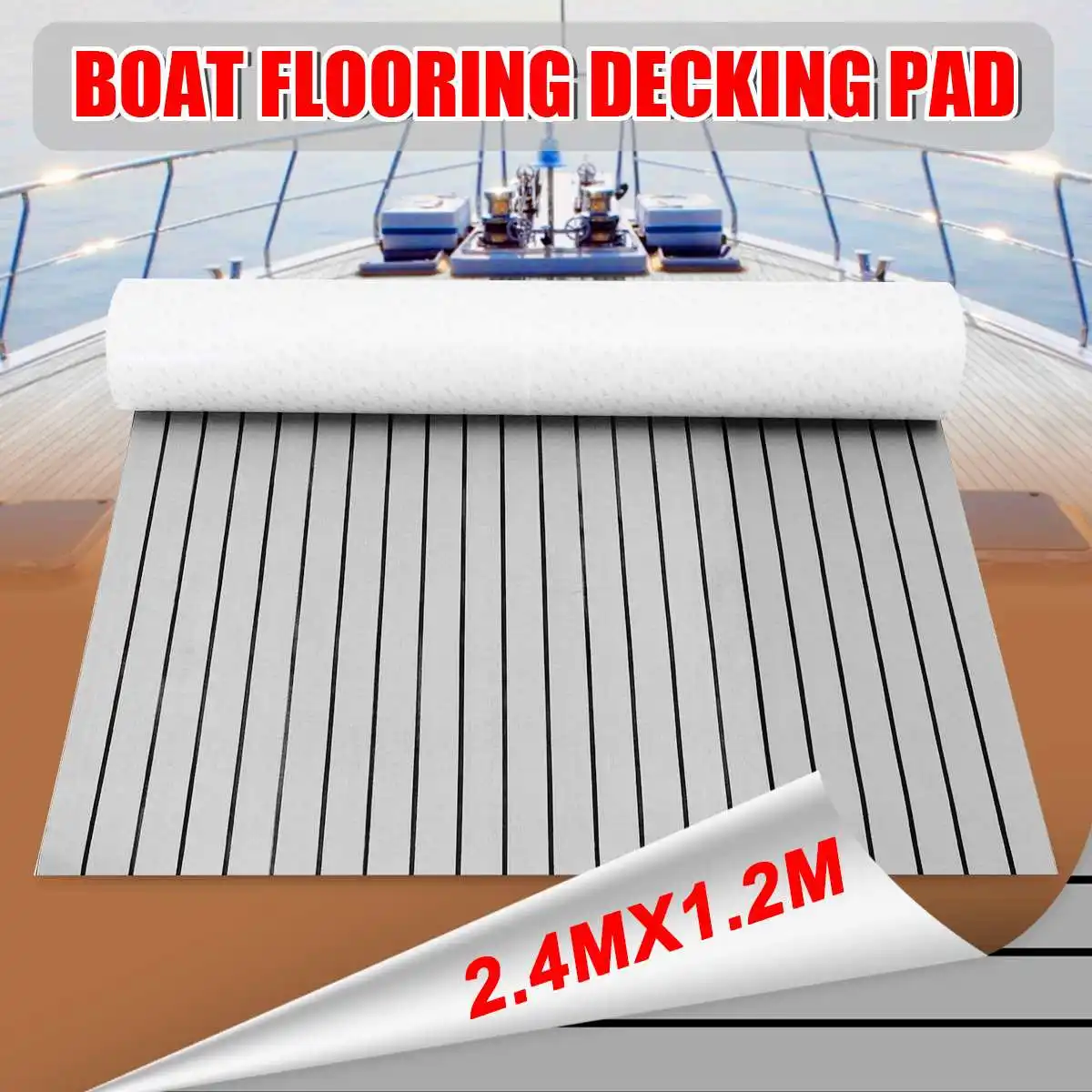 Self-Adhesive 1200mmx2400mmx5mm Foam Teak Decking EVA Foam Marine Flooring Faux Boat Decking Sheet Accessories Marine Grey