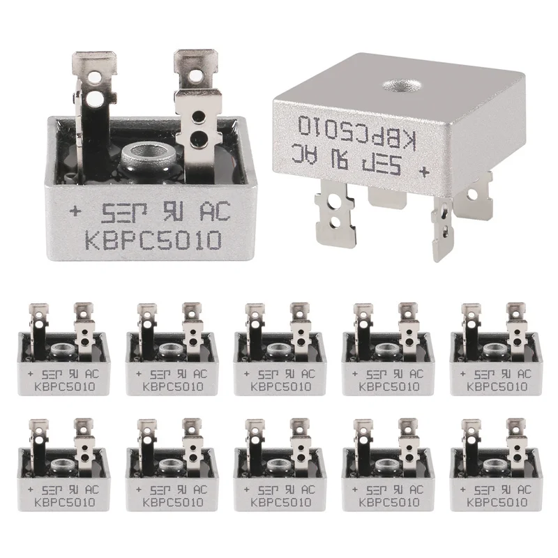 

12PCS/Lot Bridge Rectifier Diode KBPC5010 50A 1000V Single Phase Bridge Rectifier Original Integrated Circuit